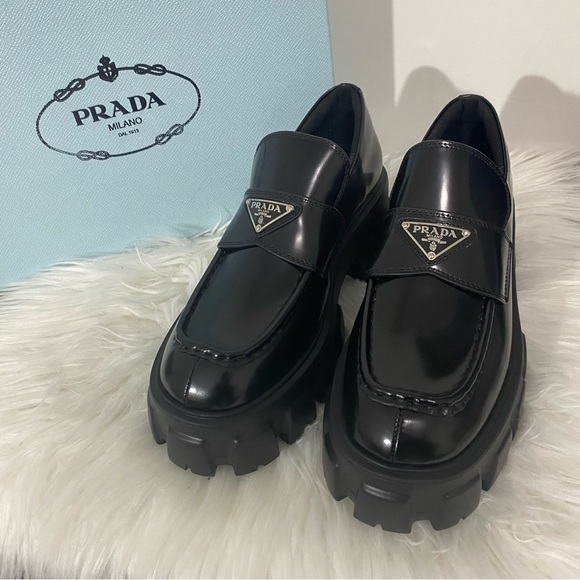 Prada Black Loafers - Picture 1 of 9